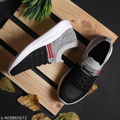 Knit Slip-On Sports Sneakers | Lightweight Breathable Walking & Casual Shoes