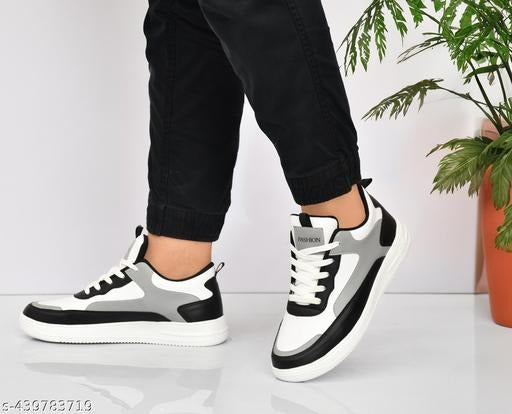 Casual Colorblock Sneakers | Black & White Street Style Shoes